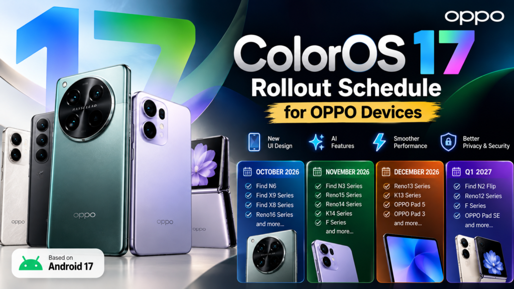ColorOS 17 Rollout Schedule: Full List of OPPO Phones Getting the Android 17 Update